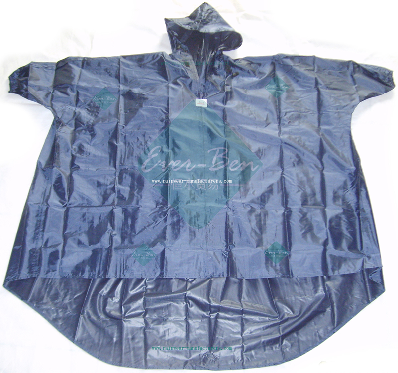 Polyester road bike jackets-dark blue rain wear-waterproof cycling poncho